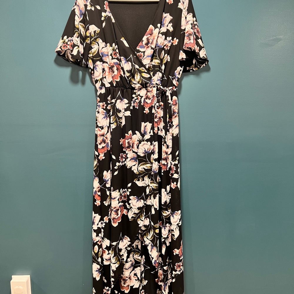 Altar'd State Black Floral Maxi Dress